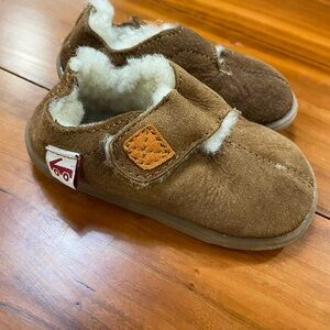 See Kai Run Brown Suede Baby Shoes with Fleece Lining